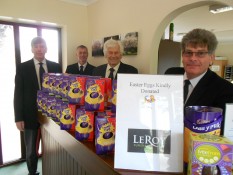 LeRoy Funerals staff and Easter eggs