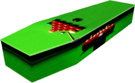 Snooker table and balls design coffin