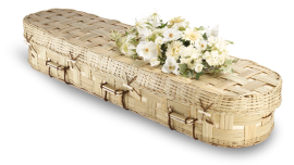 Bamboo lattice rounded coffin
